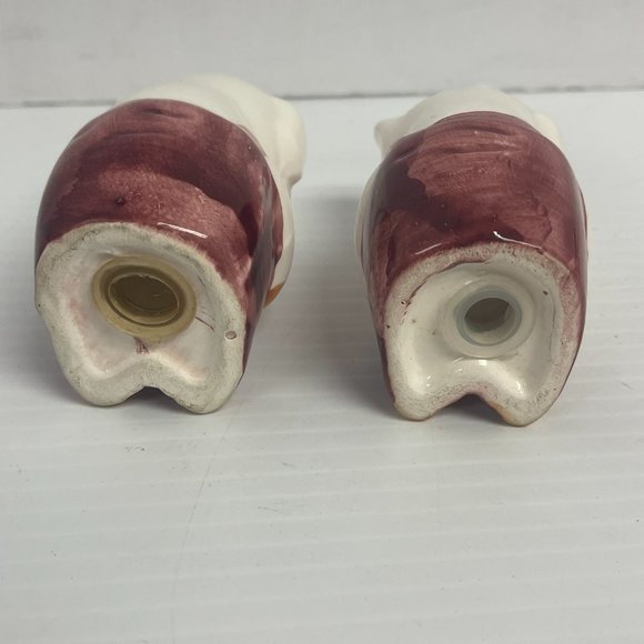 Vintage Pig In Coveralls Salt And Pepper Shakers Hand Painted w/ stopper - C1016 - Picture 6 of 7